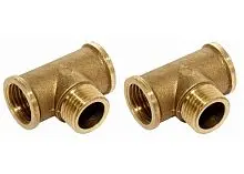 Латунный тройник прямой  резьбовой 15 мм 1/2'' ГОСТ 32590-2013 купить Москва